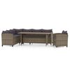 vidaXL Set de muebles de jard&iacute;n 3 pzas y cojines rat&aacute;n sint&eacute;tico gris
