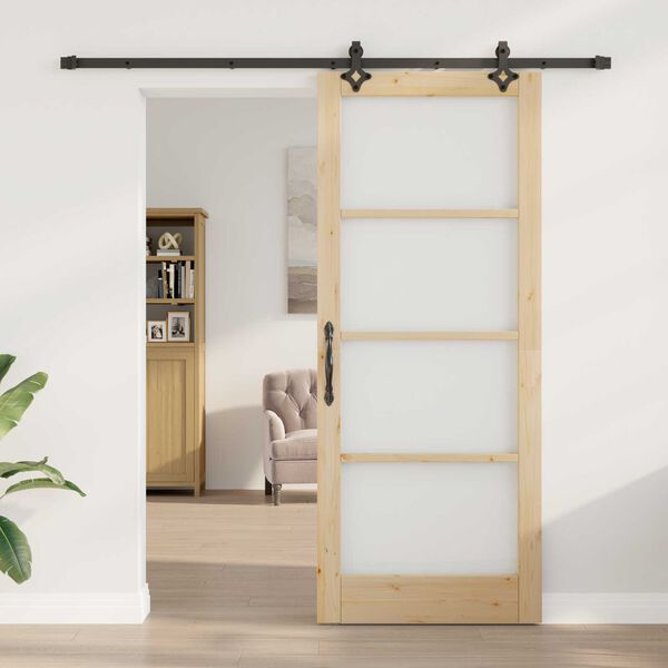 vidaXL Puerta Corredera Natural 86 x 211 cm