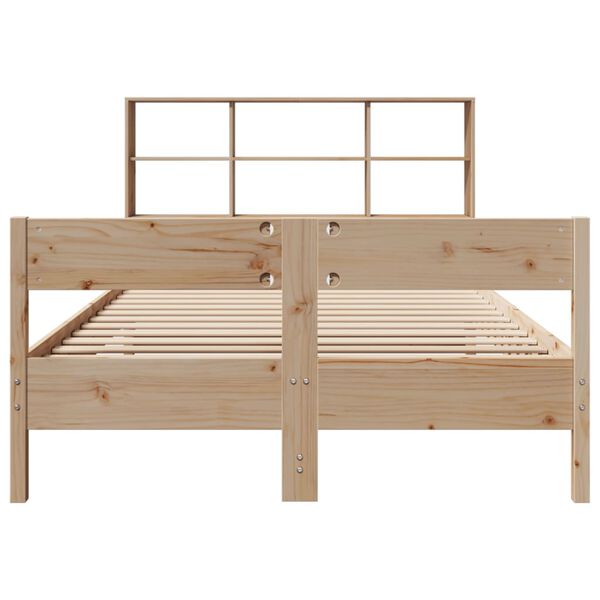 vidaXL Cama con estanter&iacute;a sin colch&oacute;n madera maciza de pino 160x200cm