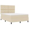 vidaXL Cama tipo Box Spring con colch&oacute;n Crema 160 x 200 cm tela