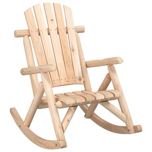 vidaXL Silla mecedora de jard&iacute;n madera maciza abeto 69x96x101 cm