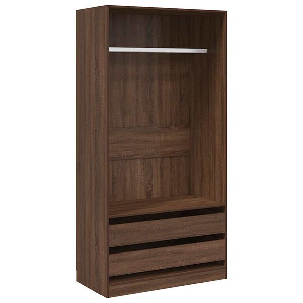 vidaXL Armario madera contrachapada marr&oacute;n roble 100x50x200 cm