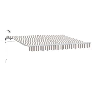 vidaXL Toldo retr&aacute;ctil Gris claro y blanco. 450 x 350 cm Poli&eacute;ster