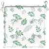 vidaXL Cojines de silla 4 uds tela estampado de hojas 40x40x4 cm