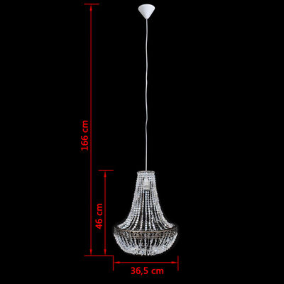 vidaXL Lámpara de araña de cristal 36,5x46 cm