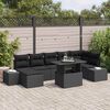 vidaXL Conjunto de sof&aacute; de jard&iacute;n 8 pcs Negro Polirat&aacute;n