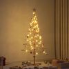 vidaXL Árbol de Navidad de madera con soporte Marrón 150 cm Bambú