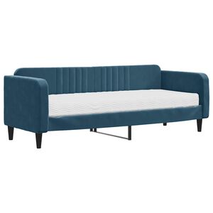 vidaXL Sof&aacute; cama con colch&oacute;n terciopelo azul 80x200 cm