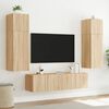 vidaXL Muebles TV pared con LED 6 pzas madera ingenier&iacute;a roble Sonoma