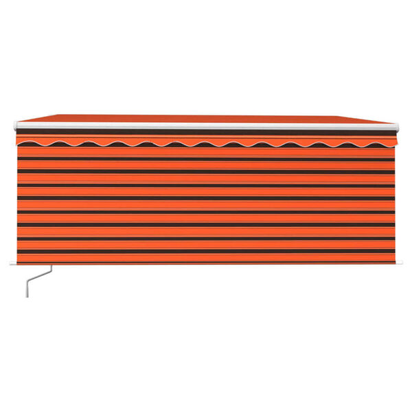 vidaXL Toldo retr&aacute;ctil manual con persiana naranja y marr&oacute;n 3x2,5 m