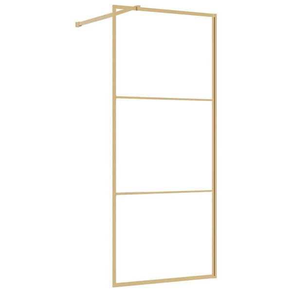 vidaXL Mampara puerta de ducha vidrio transparente ESG dorado 90x195cm