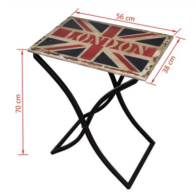 vidaXL Mesa de centro de madera con diseño de bandera de Reino Unido