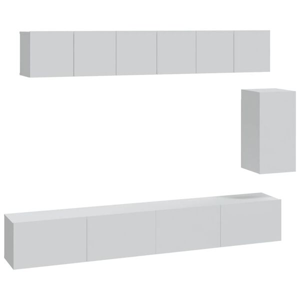 vidaXL Set de muebles para TV 6 piezas madera contrachapada blanco