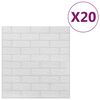vidaXL Papel pintado autoadhesivo ladrillos 3D 20 unidades blanco