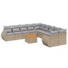 vidaXL Set de sof&aacute;s de jard&iacute;n 11pzas con cojines rat&aacute;n sint&eacute;tico beige