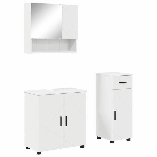 vidaXL Juego de muebles de ba&ntilde;o 3 pcs Madera contrachapada & Metal