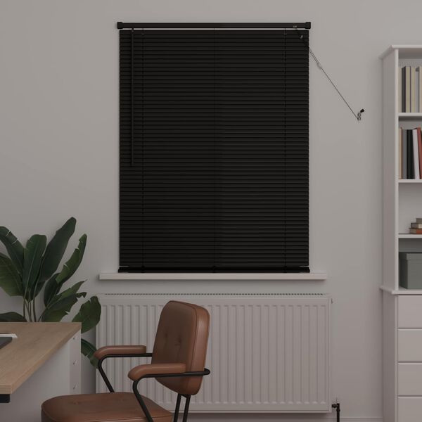 vidaXL Persiana Veneciana Manual Ajustable Negro 150 x 70 cm PVC