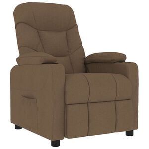 vidaXL Sill&oacute;n de masaje el&eacute;ctrico tela marr&oacute;n
