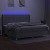 vidaXL Cama box spring con colch&oacute;n tela y LED gris claro 200x200 cm