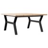 vidaXL Mesa de centro marco Y madera maciza pino y acero 90x90x45,5 cm