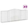 vidaXL Cestas gaviones 9 uds forma de arco hierro 400x50x140/160 cm