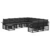 vidaXL Conjunto de sof&aacute;s de jard&iacute;n 12 uds. Negro y Gris oscuro
