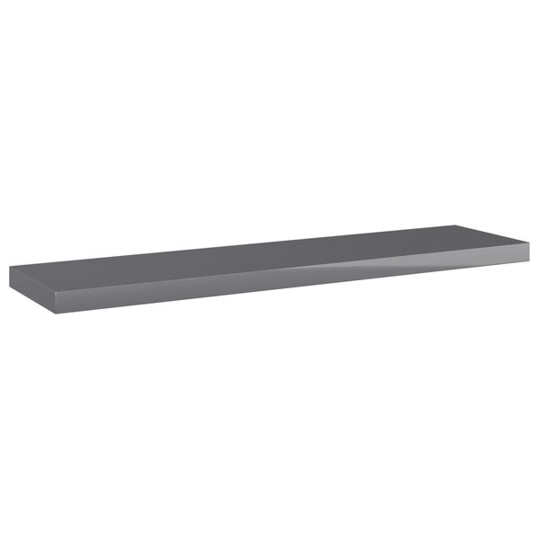 vidaXL Estante estanter&iacute;a 8 uds contrachapada gris brillo 40x10x1,5 cm