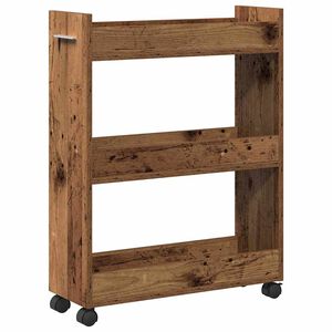 vidaXL Armario con rueda Madera vieja 60 x 22 x 79 cm