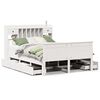 vidaXL Cama con estanter&iacute;a sin colch&oacute;n madera maciza blanca 140x200 cm