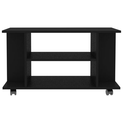 vidaXL Mueble de TV con ruedas madera contrachapada negro 80x40x40 cm