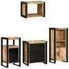 vidaXL Juego de muebles de ba&ntilde;o 4 pcs Marr&oacute;n Madera de mango maciza