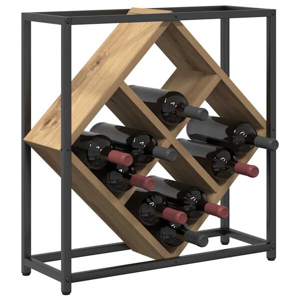 vidaXL Estante de Vino Roble artesanal 51 x 18 x 52,5 cm
