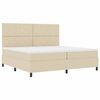 vidaXL Cama tipo Box Spring con colch&oacute;n Crema 200 x 200 cm tela