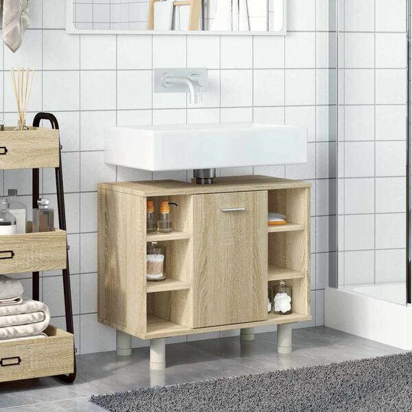 vidaXL Armario de ba&ntilde;o madera ingenier&iacute;a roble Sonoma 60x32x53,5 cm