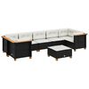 vidaXL Set de sof&aacute;s de jard&iacute;n y cojines 8 piezas rat&aacute;n sint&eacute;tico negro