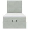 vidaXL Estructura cama otomana colchones gris claro 80x200cm