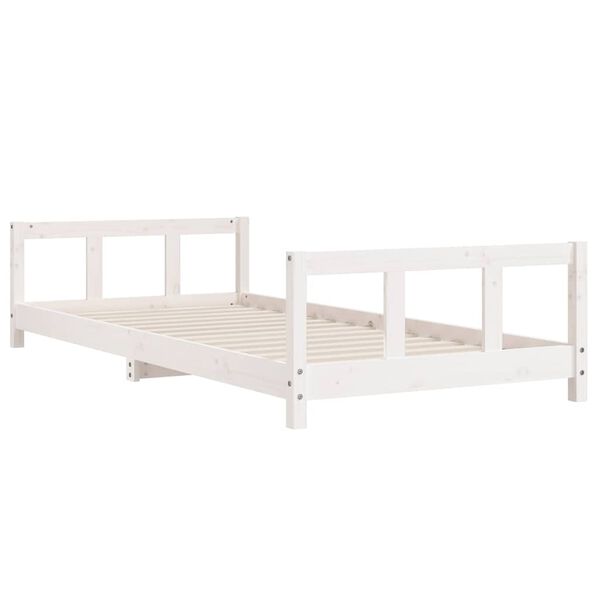 vidaXL Estructura de cama para ni&ntilde;os madera de pino blanco 90x190 cm