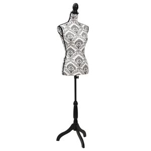 vidaXL Maniqu&iacute; busto de mujer exhibici&oacute;n negro y blanco