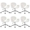 vidaXL Sillas de comedor giratorias 6 unidades cuero sint&eacute;tico blanco