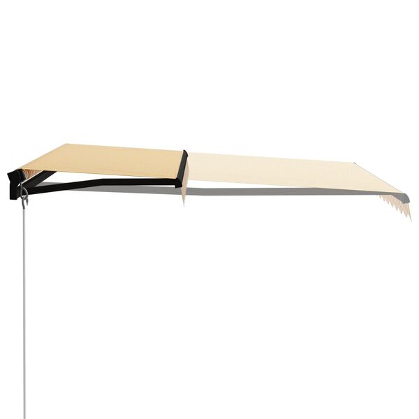 vidaXL Toldo manual retr&aacute;ctil amarillo y blanco 300x250 cm