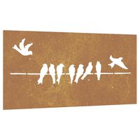 vidaXL Adorno de pared de jardín acero corten diseño pájaros 105x55 cm