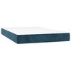 vidaXL Cama box spring colch&oacute;n y LED terciopelo azul oscuro 120x200 cm