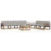 vidaXL Conjunto de sof&aacute;s de exterior 8 pcs Gris Natural y Claro