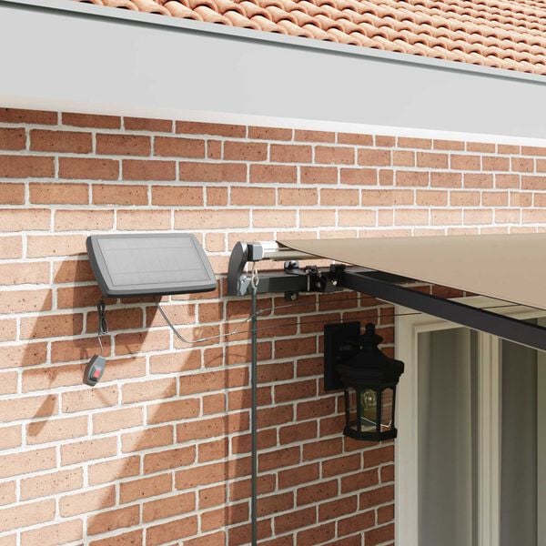 vidaXL Toldo Retr&aacute;ctil con luces de tiras LED Beige 500 x 300 cm tela