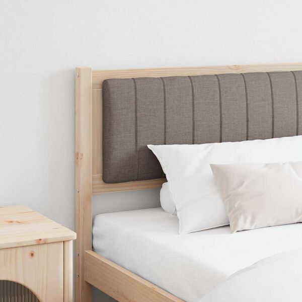 vidaXL Cabecero tapizado Marr&oacute;n 200 cm Madera de pino macizo