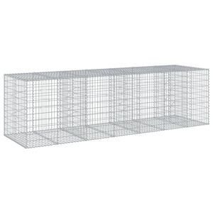 vidaXL Cesta de gaviones con cubierta hierro galvanizado 350x100x100cm