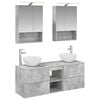 vidaXL Juego de muebles de ba&ntilde;o 5 pcs Gris Hormig&oacute;n