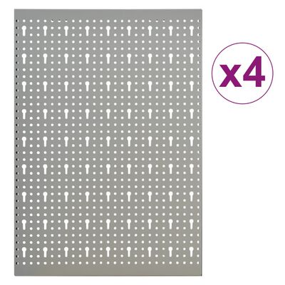 vidaXL Tableros de clavijas para pared 4 unidades acero 40x58 cm