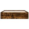 vidaXL Cama con cajones madera de ingenier&iacute;a roble ahumado 120x190 cm