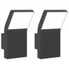 vidaXL L&aacute;mparas de pared LED de exterior 2 uds aluminio fundido negro
